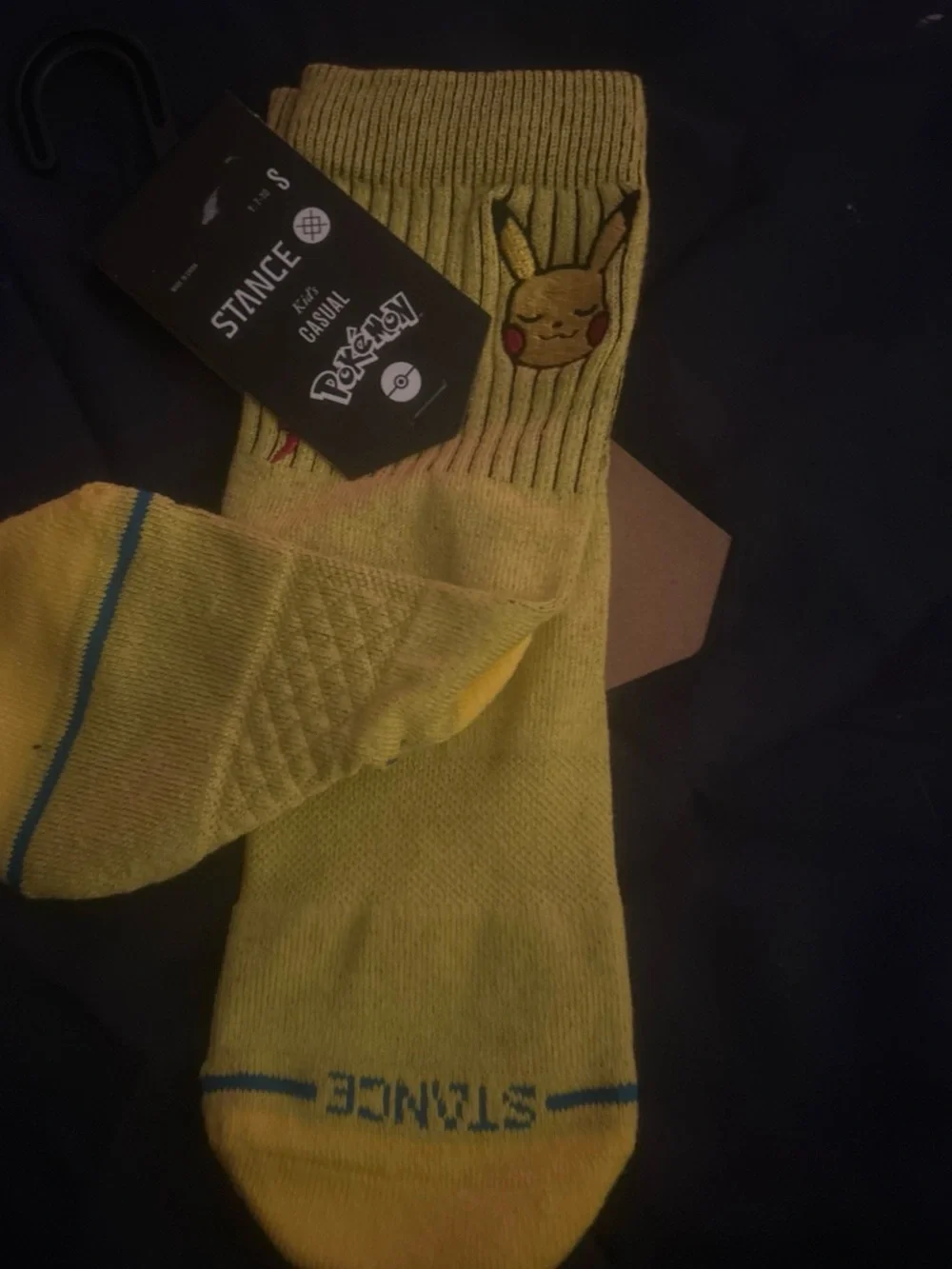 Stance Yellow Pikachu Crew Socks size small kids